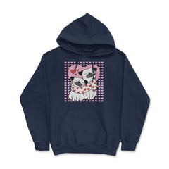Happy Valentine Pugs in Love with Hearts T-Shirt  Hoodie - Navy