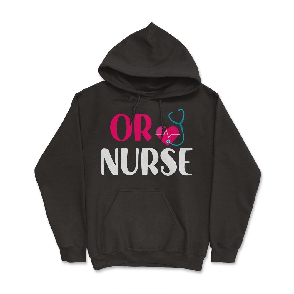 OR Nurse RN Stethoscope Heart Nursing Nurse Practitioner print - Hoodie - Black