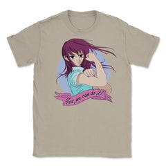 Yes we can do it! Anime Feminist Girl Unisex T-Shirt - Cream