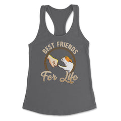 Pug Funny Best Friends For Life Dog Lover graphic Women's Racerback - Dark Grey