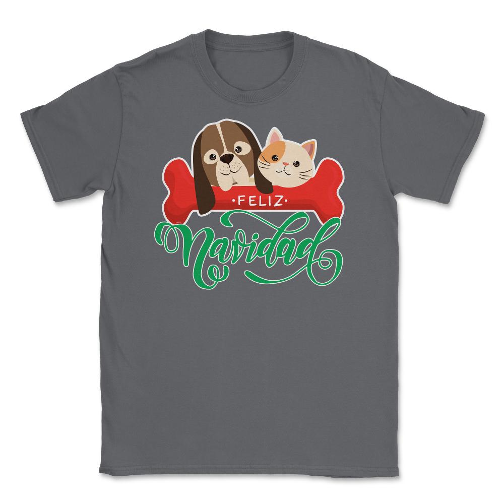 Pet Lovers Felíz Navidad Funny T-Shirt Tee Gift Unisex T-Shirt - Smoke Grey