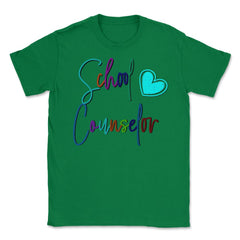 School Counselor Heart Love Vibrant Colorful Appreciation product - Green