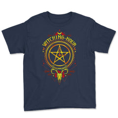 Witching-Hour Pentagram Symbol Halloween Trick or Treat Gift print - Navy