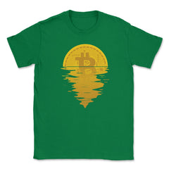 Bitcoin Sunrise Theme For Crypto Investors or Traders print Unisex - Green