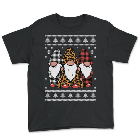 Christmas Gnomes Ugly XMAS design style Funny product Youth Tee - Black