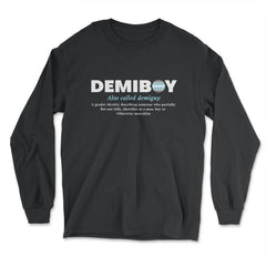 Demiboy Definition Male & Agender Color Flag Pride product - Long Sleeve T-Shirt - Black