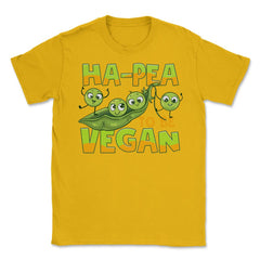 Ha-Pea To Be Vegan Funny Vegetable Peas Foodie Pun print Unisex - Gold