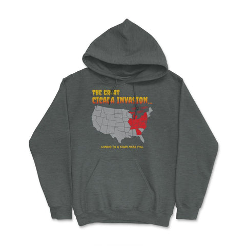 Cicada Invasion Coming to These States in US Map Funny print Hoodie - Dark Grey Heather