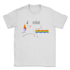 Rainbow Unicorn Gay Pride Month t-shirt Shirt Tee Gift Unisex T-Shirt - White
