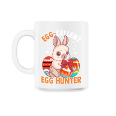 Egg-cellent Egg Hunter Cute Bunny with Easter Eggs Gift design - 11oz Mug - White