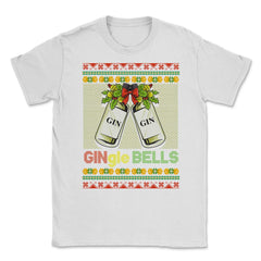 Gin-gle Bells Ugly Christmas Sweater Style Funny Jingle Bells Humor - White