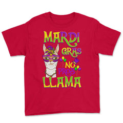 Mardi Gras Llama Funny Carnival Gift design Youth Tee - Red