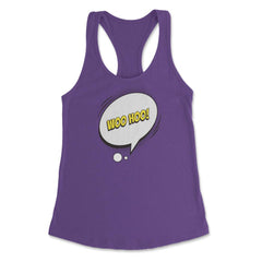 Woo Hoo with a Comic Thought Balloon Graphic print Women's Racerback - Purple