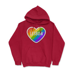 Lesbow Rainbow Heart Gay Pride product design Tee Gift Hoodie - Red