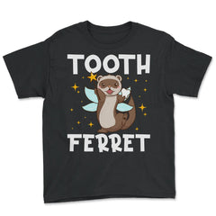 Tooth Ferret Pun Tooth Fairy Design product - Youth Tee - Black