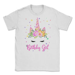 Birthday Girl! Unicorn Lashes design Gift Unisex T-Shirt - White