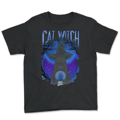 Cat Witch Mysterious Halloween Character Costume Design graphic Youth - Black