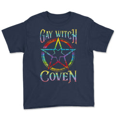 Gay Witch Coven Pentagram for Halloween design Youth Tee - Navy
