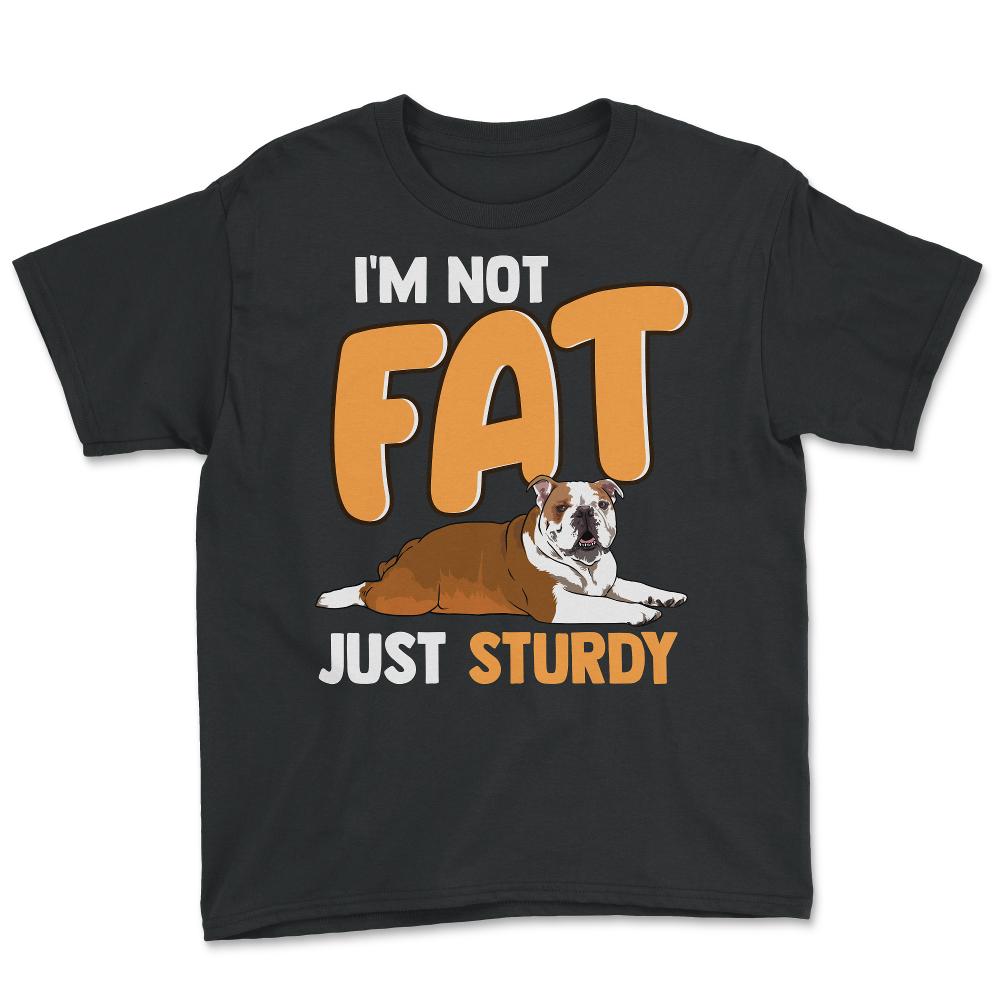 Fat English Bulldog Funny Design print - Youth Tee - Black