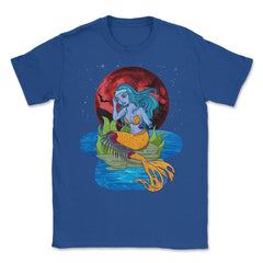 Zombie Mermaid Funny Halloween Trick or Treat Gift Unisex T-Shirt - Royal Blue