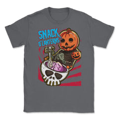 Snack O'lanterns Halloween Funny Costume Design graphic Unisex T-Shirt - Smoke Grey