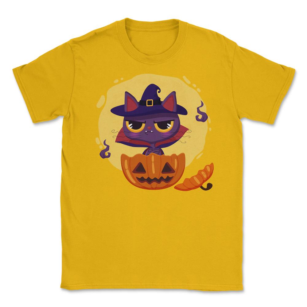 Catula inside a Halloween Pumpkin Shirt Gifts Unisex T-Shirt - Gold