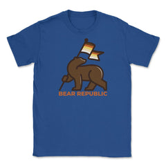 Bear Republic Brotherhood Flag Bear Gay Pride print Unisex T-Shirt - Royal Blue