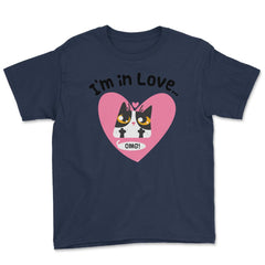 I’m in Love…OMG! Cat t-shirt Funny Humor  Youth Tee - Navy