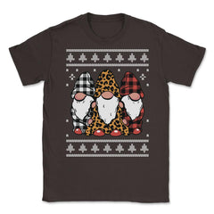 Christmas Gnomes Ugly XMAS design style Funny product Unisex T-Shirt - Brown