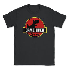 Game Over Back to Retro Dinosaur Shirt Gift T-Shirt Unisex T-Shirt - Black