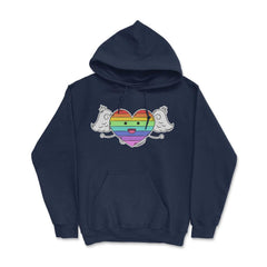 Rainbow Heart Gay Pride Month t-shirt Shirt Tee Gift Hoodie - Navy