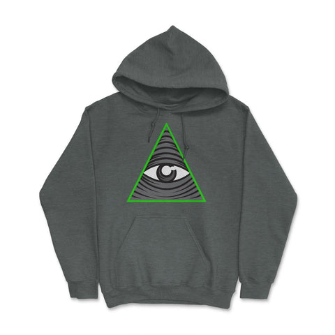 Conspiracy Theory All-Seeing Eye Funny Design Gift  graphic Hoodie - Dark Grey Heather