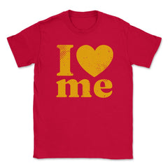 I Heart Me Self-Love 70’s Retro Vintage Art print Unisex T-Shirt - Red