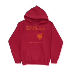 Cicada Invasion Coming to These States in US Map Cool graphic Hoodie - Red