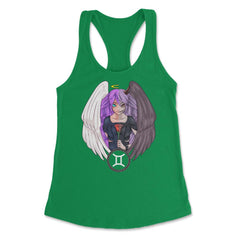 Pisces Zodiac Sign Pastel Goth Anime Girl graphic Women's Racerback - Kelly Green