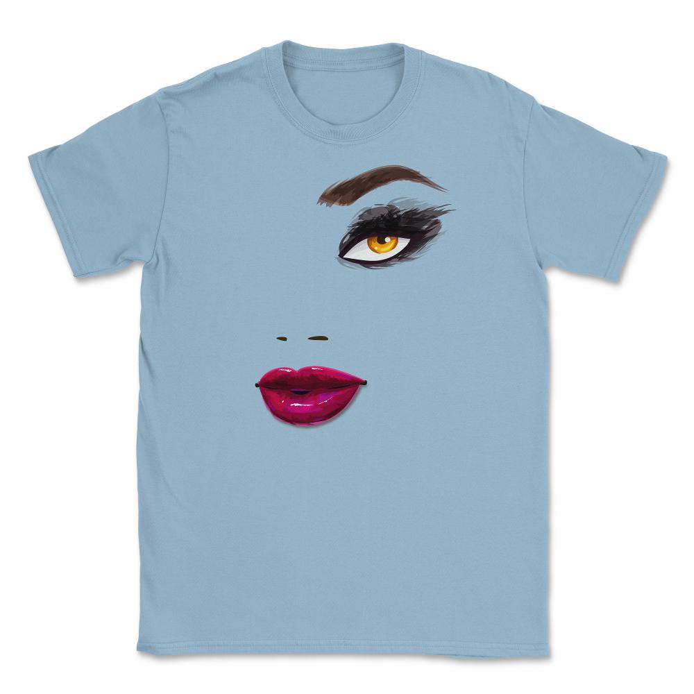 Eyelashes Makeup in Vogue Unisex T-Shirt - Light Blue