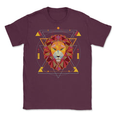 Lion Polygonal Art Leo Zodiac Sign & Lion Lovers product Unisex - Maroon