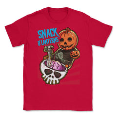 Snack O'lanterns Halloween Funny Costume Design graphic Unisex T-Shirt - Red