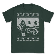 Naughty Santa Peeing Ho Ho Ho On Snow Ugly XMAS Sweat style graphic - Forest Green
