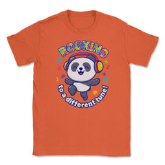 Rocking to a Different Tune Autism Awareness Panda graphic Unisex - Orange