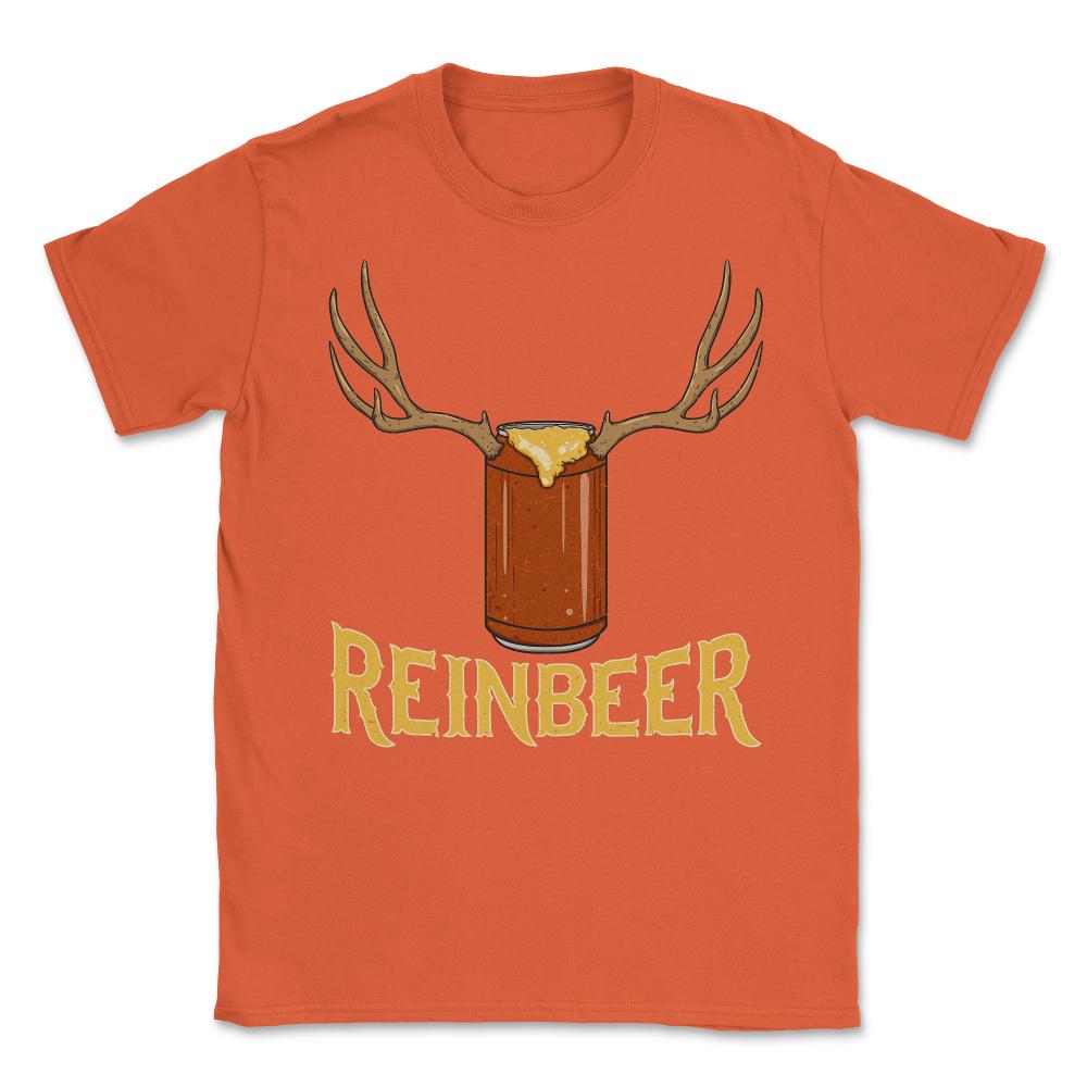 Reinbeer Reindeer Beer X-mas Beer Can Drinking  Unisex T-Shirt - Orange