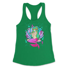 Anime Mermaid Gamer Pastel Theme Vaporwave Style Gift graphic Women's - Kelly Green