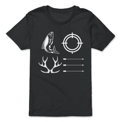 Funny Love Fishing And Hunting Antler Fish Target Arrow design - Premium Youth Tee - Black
