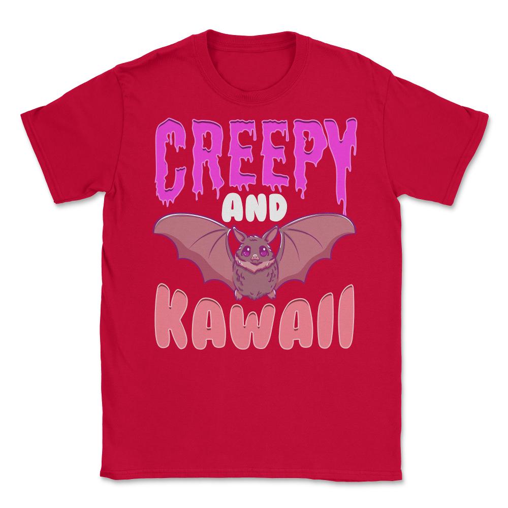 Halloween Creepy and Kawaii Cute Bat-Character Gif Unisex T-Shirt - Red