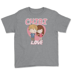 Chibi Love Anime Shirt Couple Humor Youth Tee - Grey Heather