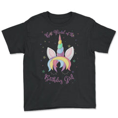 Best Friend of the Birthday Girl! Unicorn Face product Youth Tee - Black