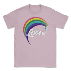 Lesbow Rainbow Unicorn Color Gay Pride Month t-shirt Shirt Tee Gift - Light Pink