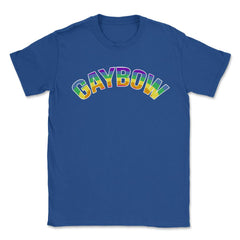 Gaybow Rainbow Word Art Gay Pride t-shirt Shirt Tee Gift Unisex - Royal Blue