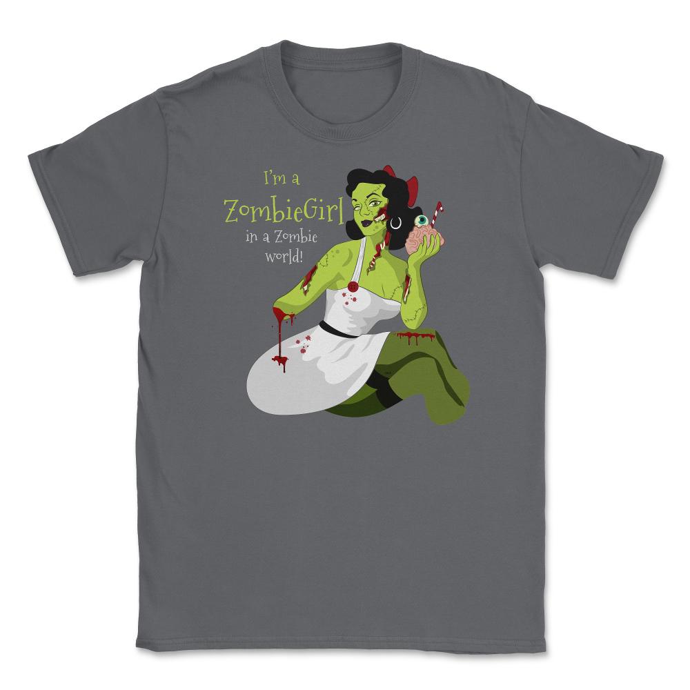 I'm a Zombie Girl Halloween costume T-Shirt Tee Unisex T-Shirt - Smoke Grey