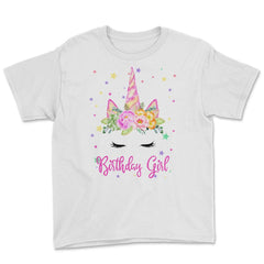 Birthday Girl! Unicorn Lashes design Gift Youth Tee - White